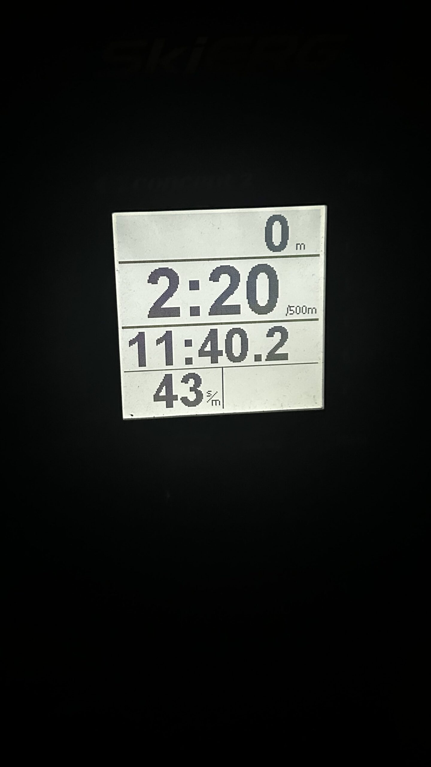 11:40.2 for 2200m Ski Machine Exercise (1st attempt)